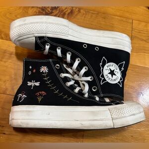 Converse Black Doodle Platform High-Tops